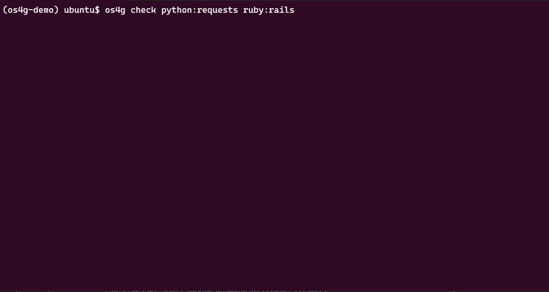 CLI demo showing an analyzed package